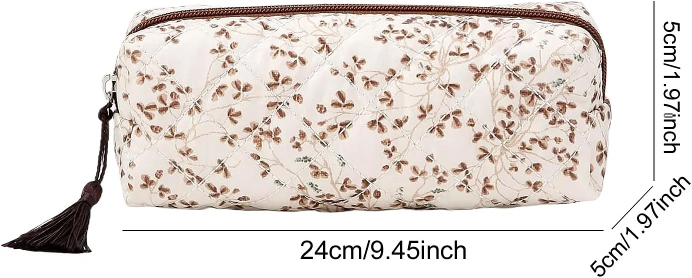 Косметичка с цветочным узором, стеганая, 24x5x5 см, Style9 Generic — фото 2