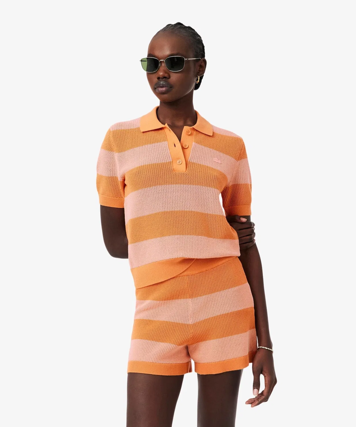Женский меховой пуловер с длинным рукавомLACOSTE, Orange