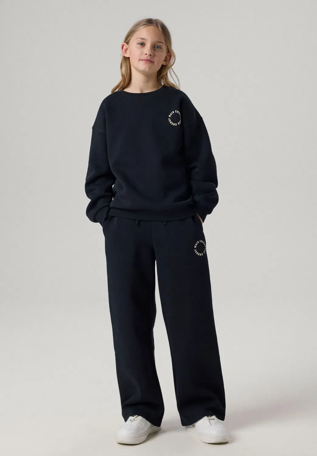 Nkfria wide sweat pant bru noos - спортивные штаны Name It, Black Detail Antique White Print