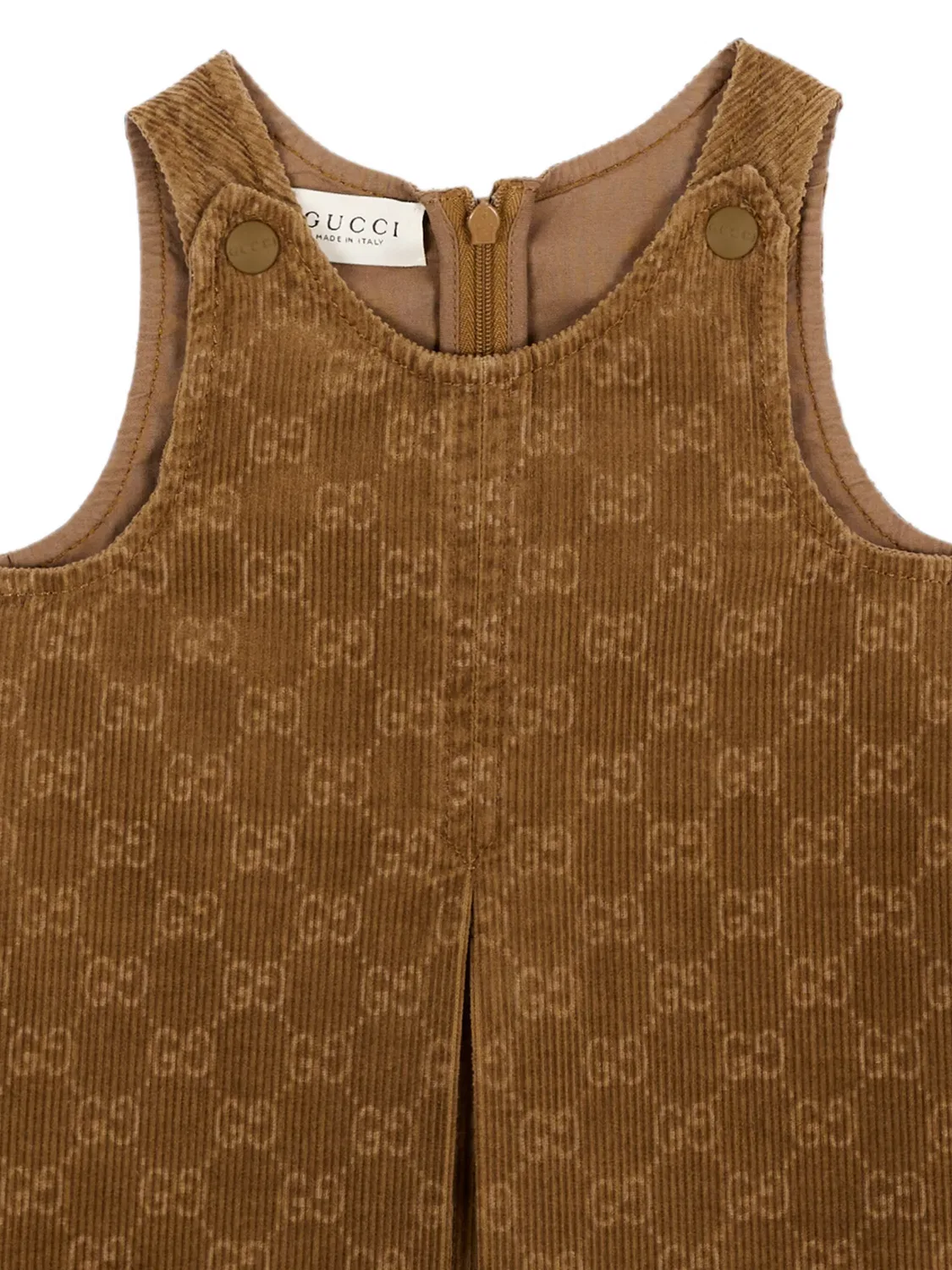 Вельветовое платье с монограммой GG Gucci Kids, коричневый — фото 3