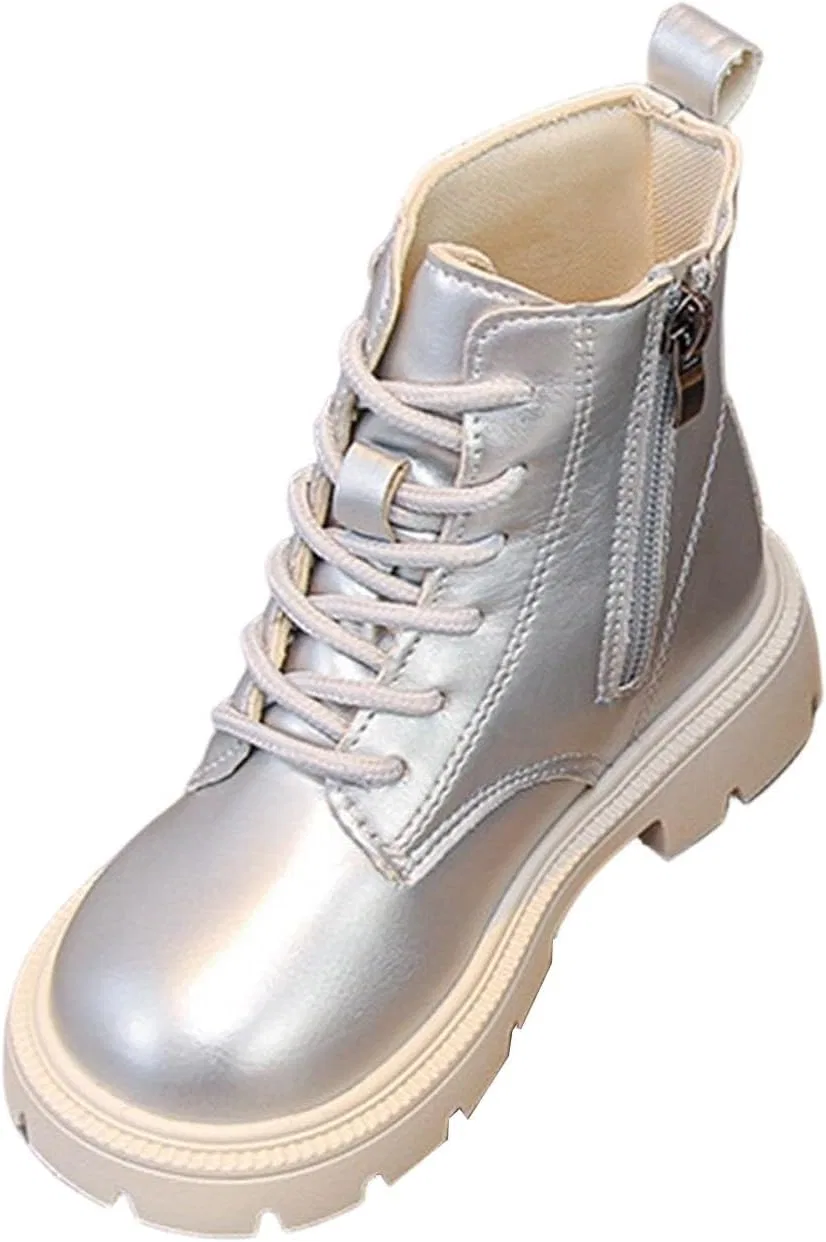 Детские зимние ботинки для девочек из замши с мехом SHOPESSA, Silver