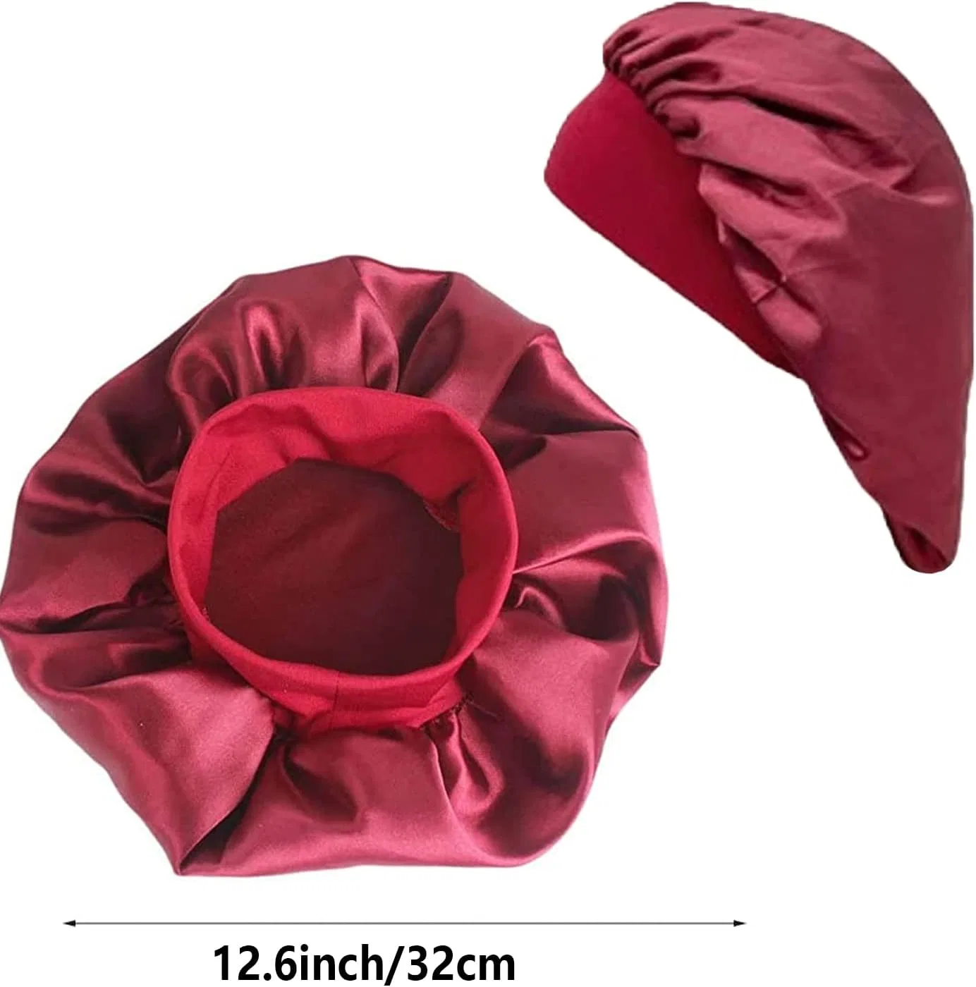 Сатин Бонне Слип Кап TRLREQ с широкой эластичной лентой, 3 шт, 30 см, Pink — фото 3