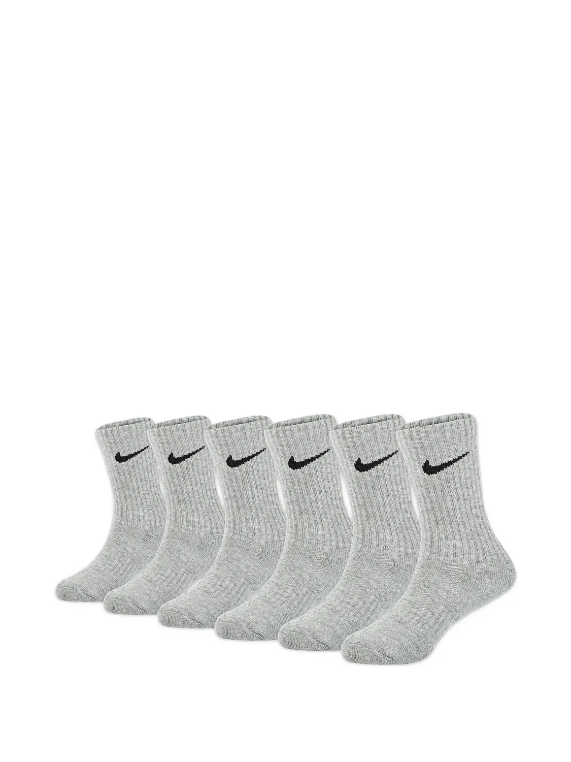 Комплект Dri-FIT из шести пар носков с вышитым логотипом Nike Kids, серый