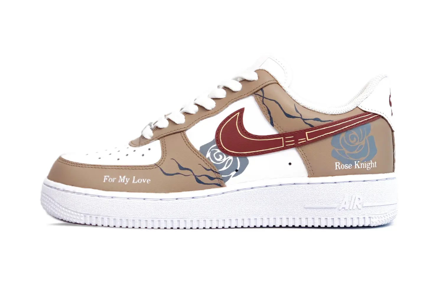 

Nike Кроссовки Air Force 1 с низким верхом, устойчивые к истиранию и скольжению, мужские, коричневые, красные, белые