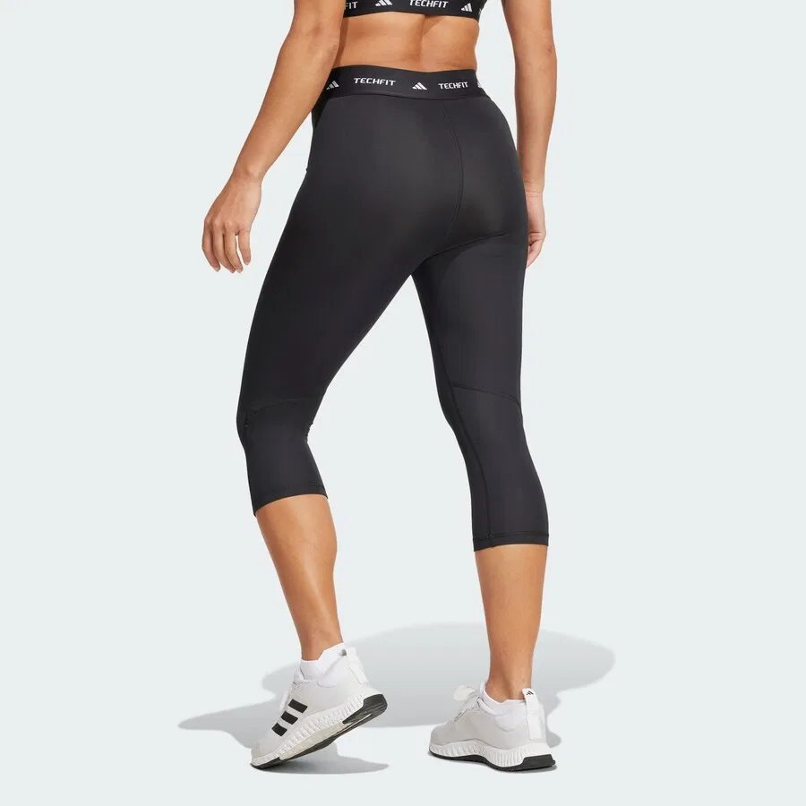 Спортивные узкие брюки ADIDAS PERFORMANCE «Капри» черного цвета — фото 3