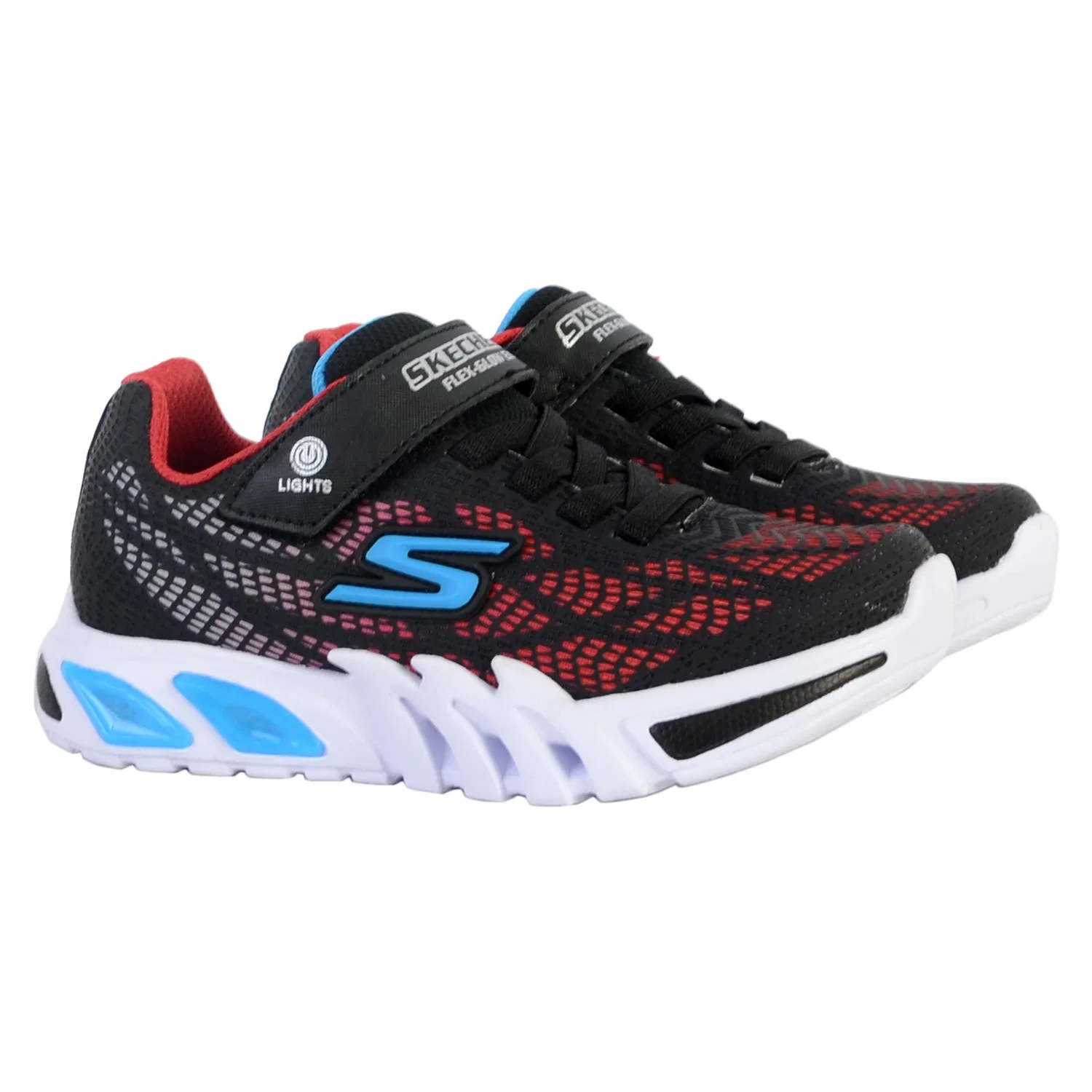 Детские кроссовки со светящейся подошвой Flex-Glow Elite Vorlo Skechers, Schwarz Rot — фото 3