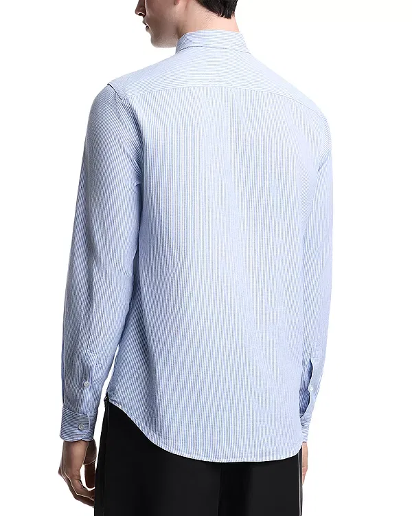 Мужская рубашка с длинным рукавом Emporio Armani, Light Blue Stripes — фото 4
