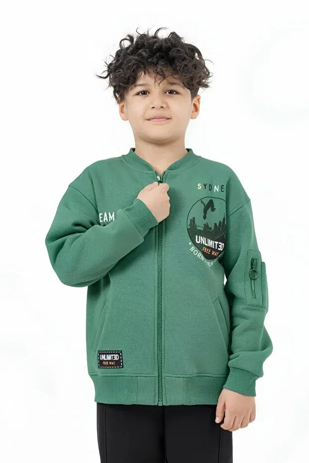 Детский кардиган для мальчиков с длинным рукавом Dmb Boys & Girls, Green — фото 4
