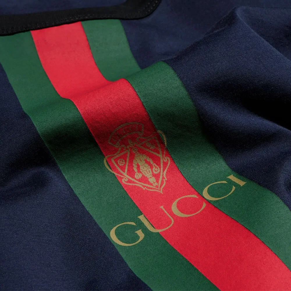 Мужская футболка с круглым вырезом Dark Blue GUCCI — фото 3