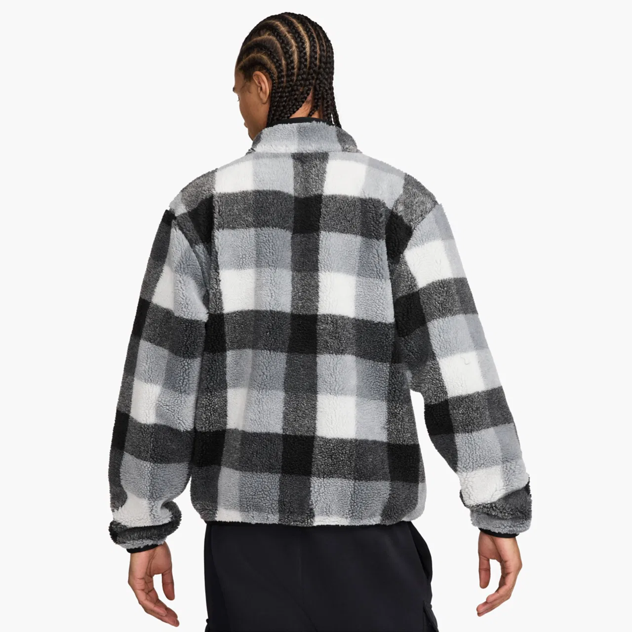 Мужская толстовка на молнии Club Seasonal Winterized Nike, цвет Black/White/Smoke Grey — фото 3