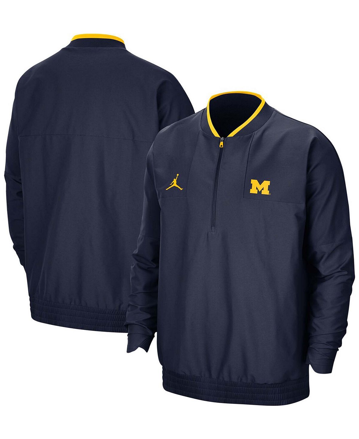 

Брендовая мужская куртка michigan wolverines 2021 coach half-zip jacket Jordan, мульти