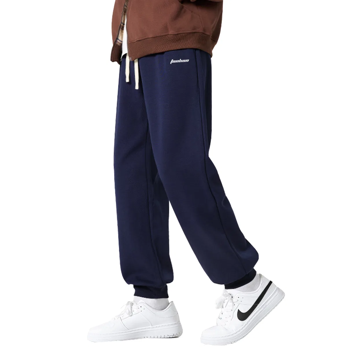 Детские спортивные штаны утепленные Tonlion, Цвет [Fellow and thickened] Navy blue (tn Tang lion white pants label)
