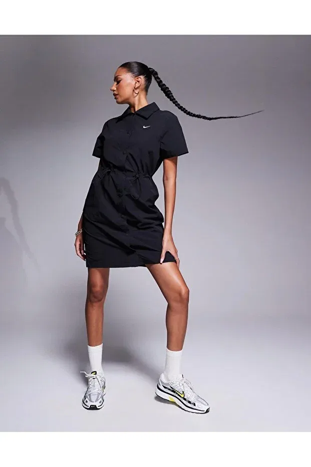 Женское платье-рубашка с коротким рукавом Sportswear Nike, Black