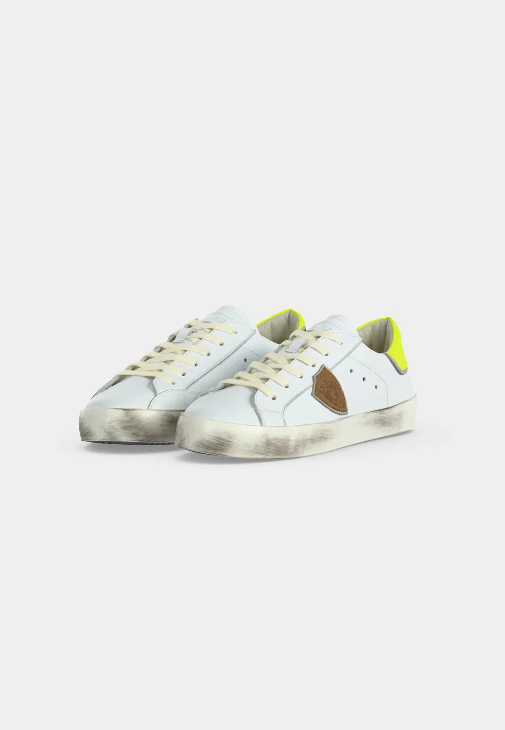 Унисекс - кроссовки Philippe Model, White/Neon Yellow/Brown/Platinum-Coloured — фото 3