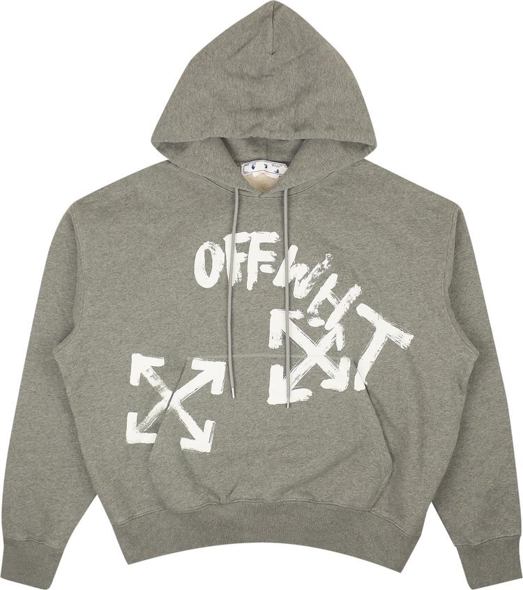 

Худи Off-White Paint Script Skate Hoodie 'Melange Grey/White', серый