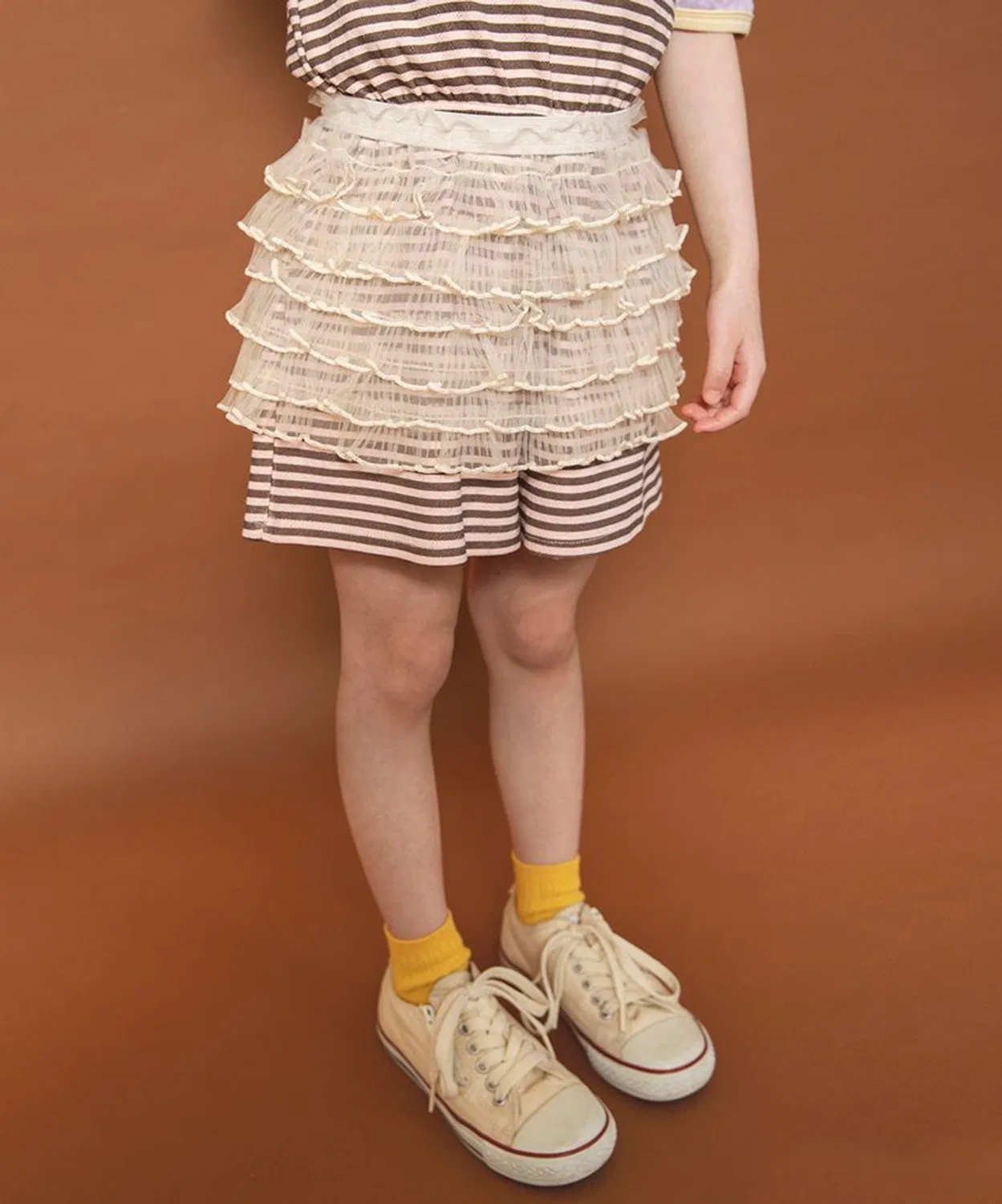 Детская юбка из фатина с воланами, модель Rii-chan x branshes DRC branshes, Ivory