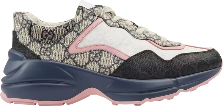 Кроссовки Gucci Wmns Rhyton Sneaker Beige Blue Monogram, бежевый