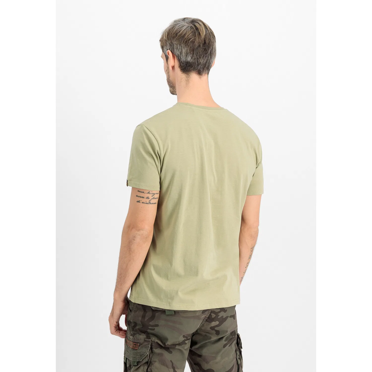 Детская хлопковая футболка Alpha Industries, Light Olive — фото 2