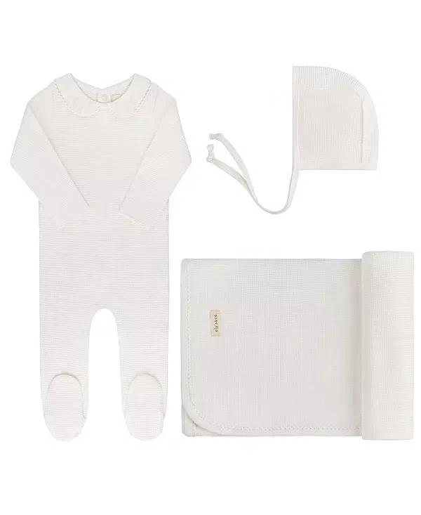 Детский комплект для новорожденных с вышитым воротником Take Me Home Set Ely'S & Co., Ivory Boy