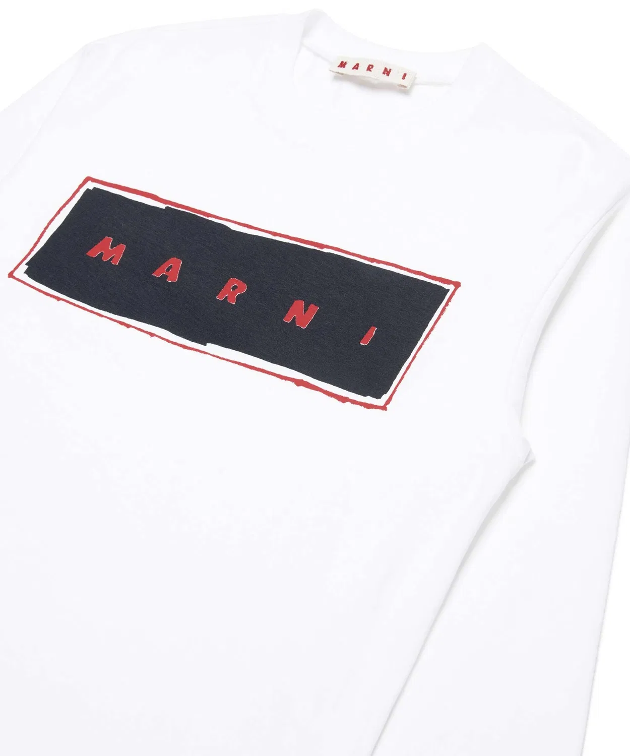 Детская футболка с длинным рукавомс брендовым логотипом MARNI, Белый — фото 3