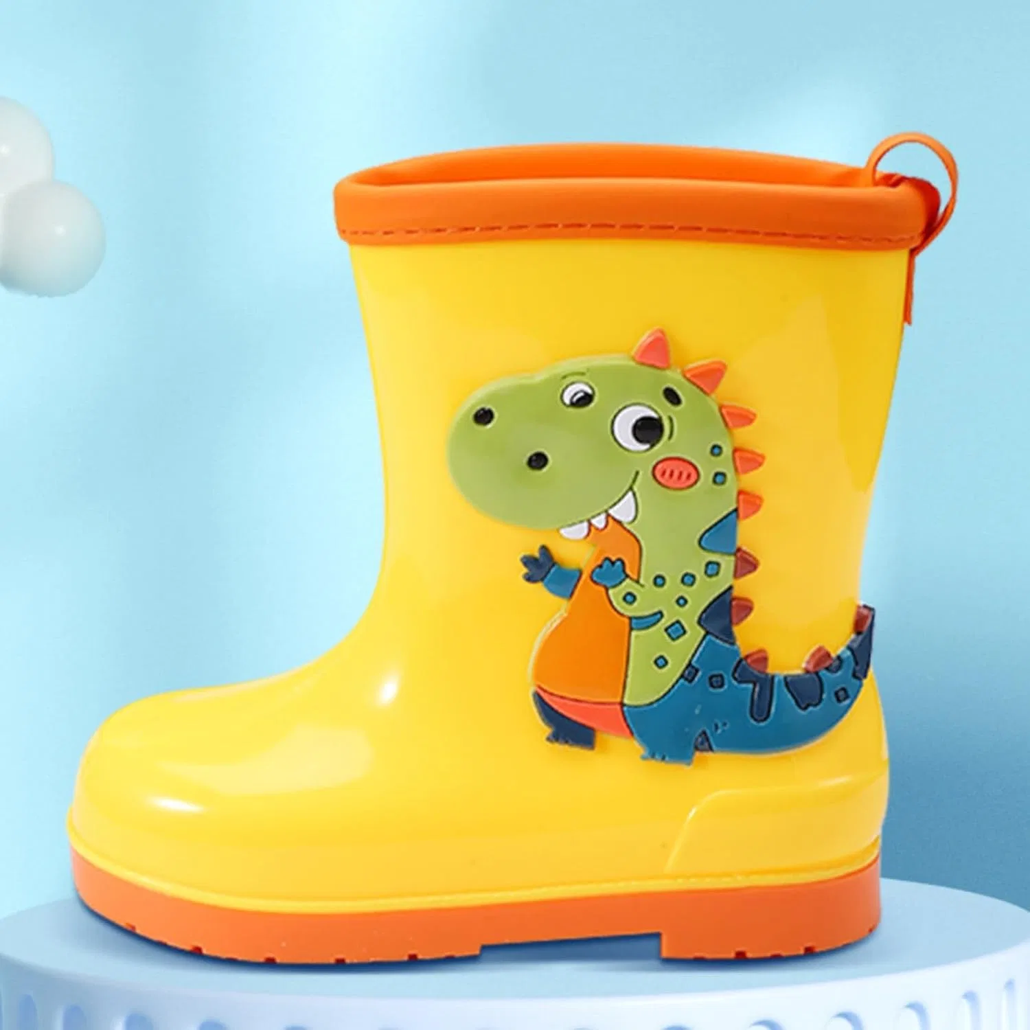 Детские сапоги для мальчиков с принтом динозавров Boys Dinosaur Rain Boots, Yellow — фото 2
