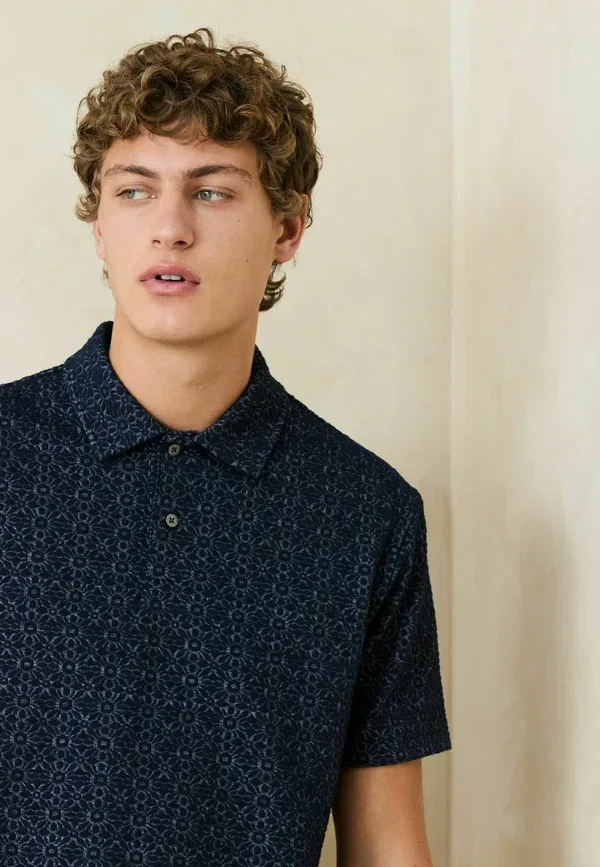 Поло из полиэстера Polo shirt Next, Navy Blue, темно-синий — фото 3