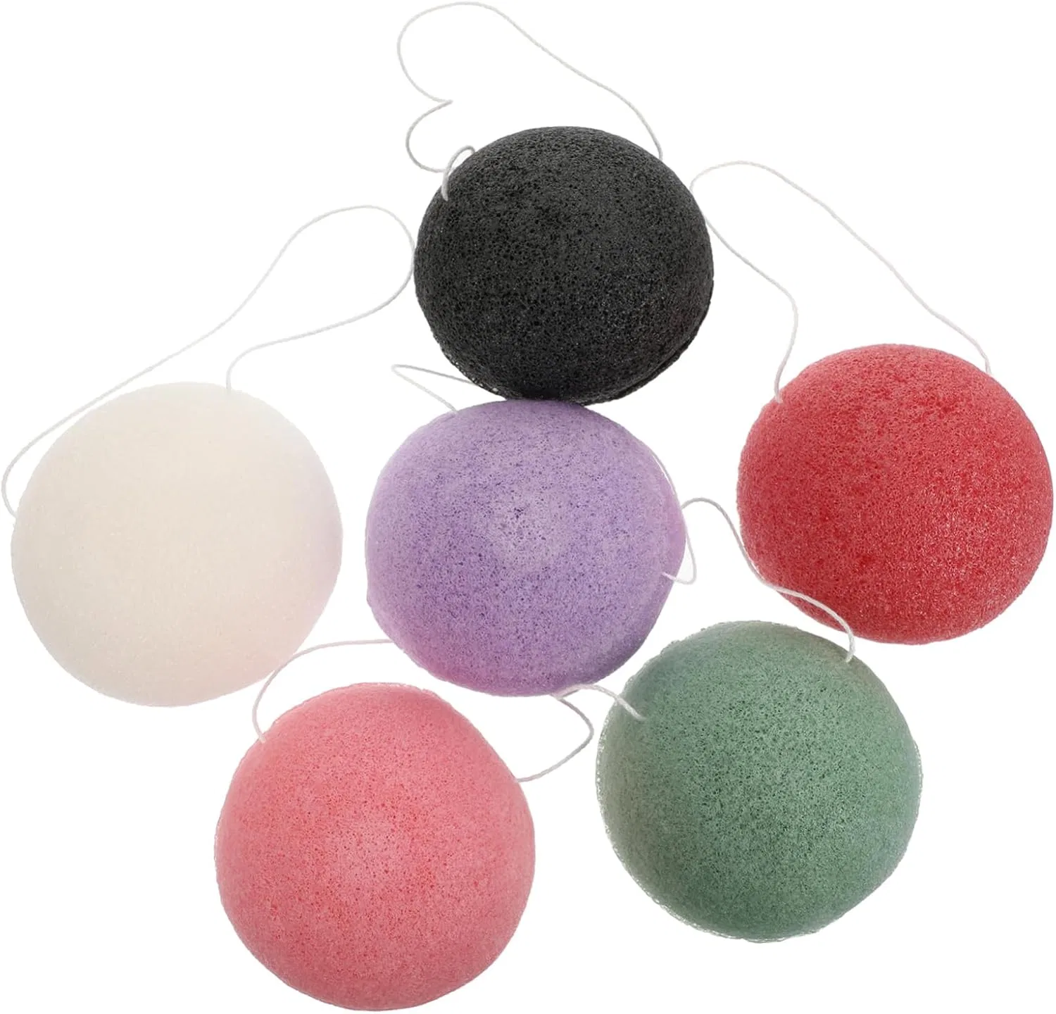 Набор спонжей для лица Konjac, 6 шт, Vaguelly, Ассорти