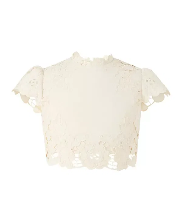 Детский топ для девочек с вышивкой Kaitlyn Embroidered Top Marlo Kids, Creme
