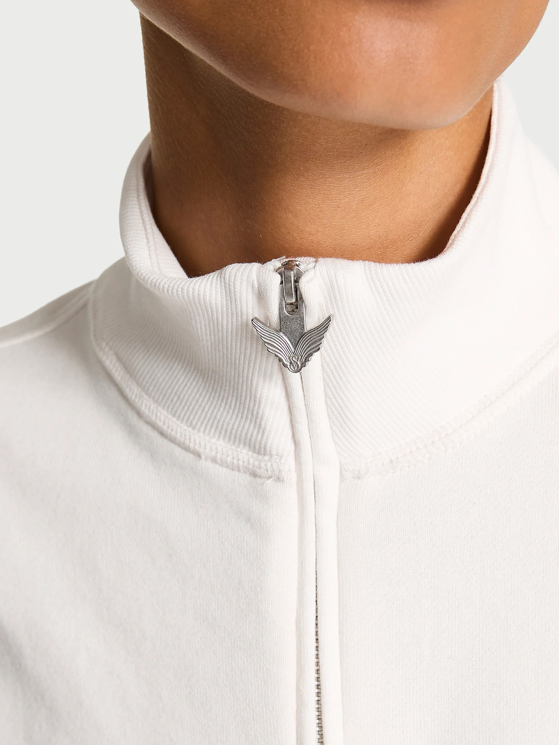 Толстовка Victoria's Secret Angel Essentials Status Terry Fitted Half-Zip, белый — фото 3