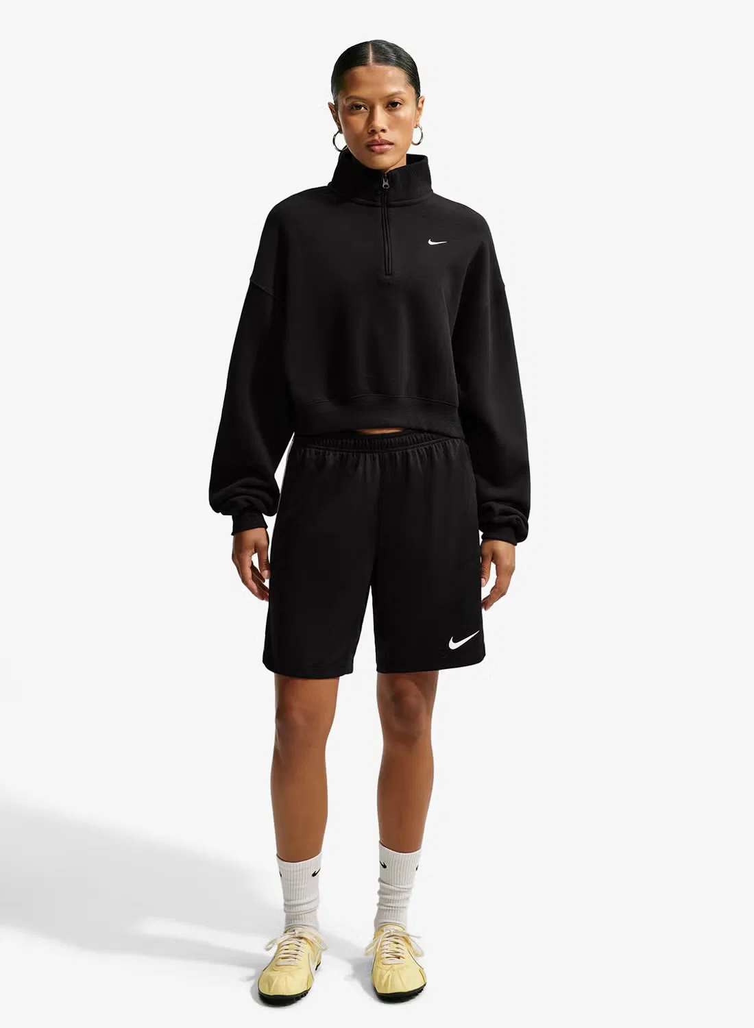 Свитшот оверсайз укороченный Studio fleece Nike, черный