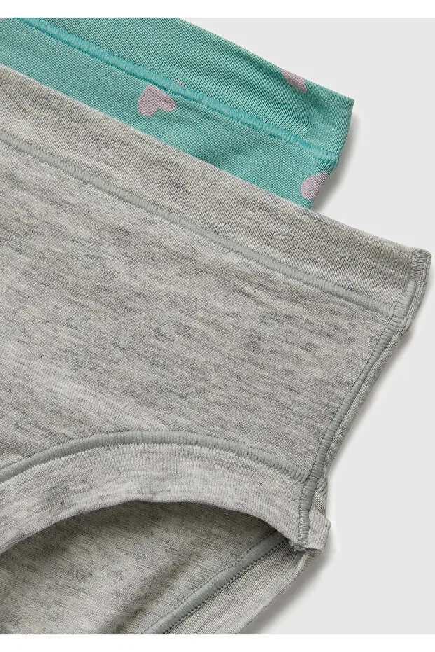 Детский комплект трусов для девочек хлопковый United Colors Of Benetton, Gray-Turquoise — фото 3