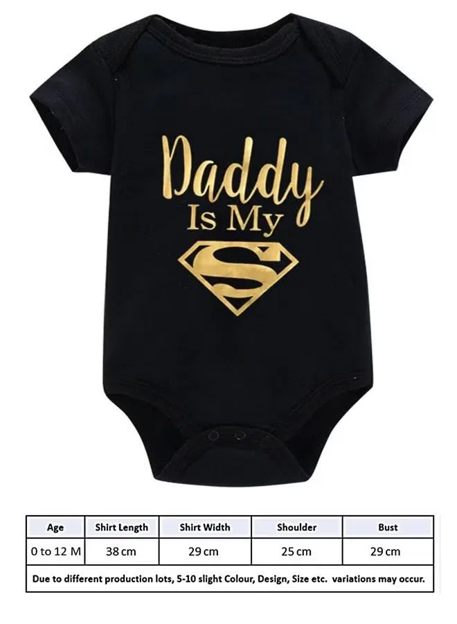 Боди-комбинезон с принтом Daddy is my super We Happy, черный — фото 3