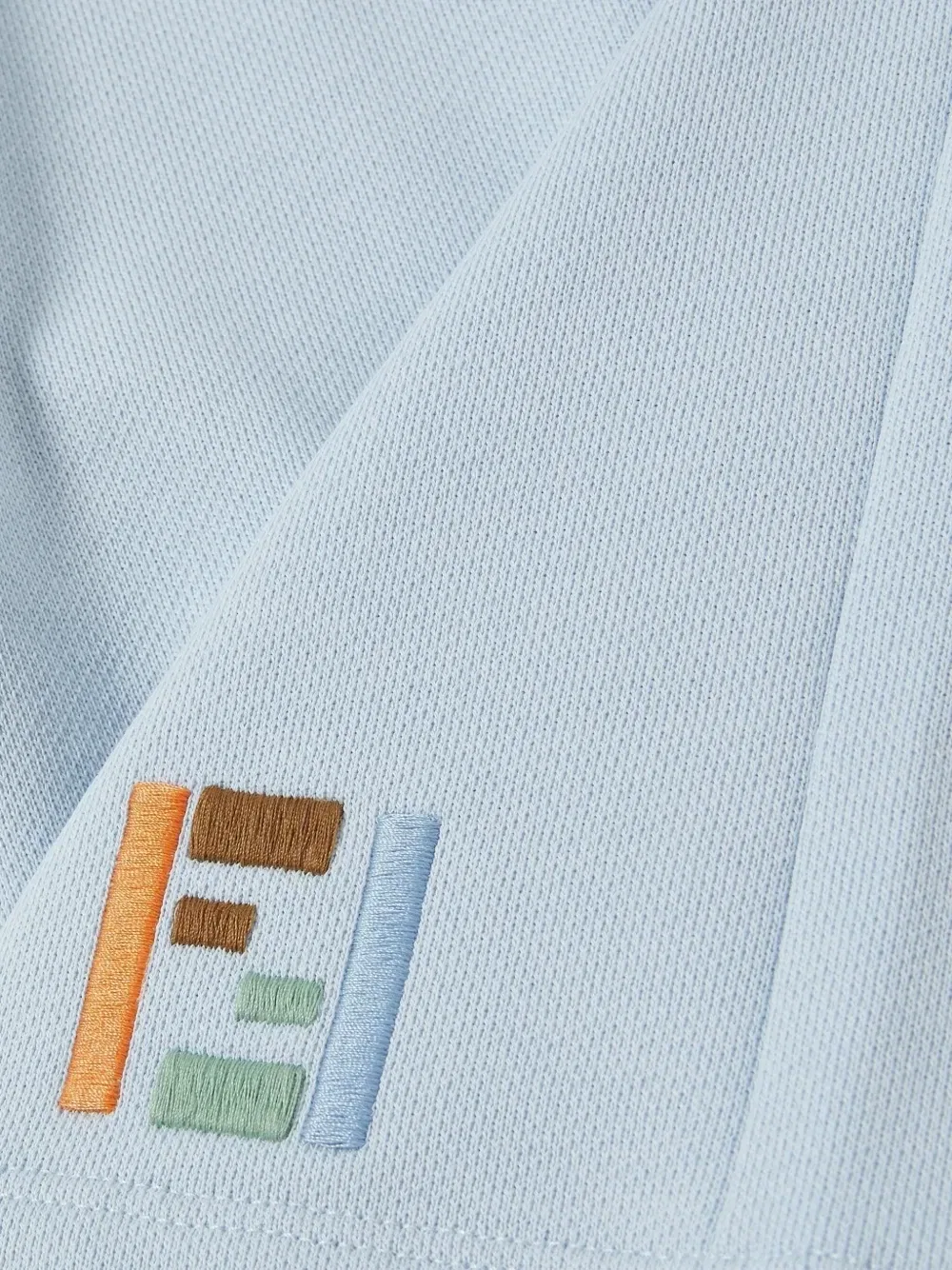 Шорты с вышивкой логотипа FF Fendi Kids, синий — фото 3
