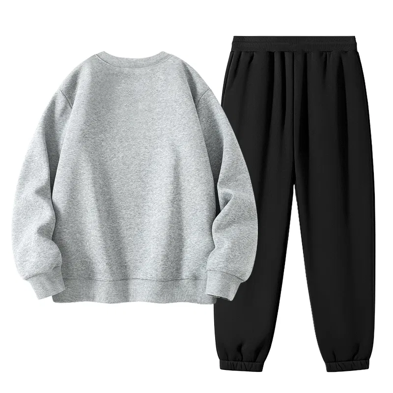 Детский спортивный комплект с флисовой подкладкой MINISO, Heather Gray & Black — фото 3