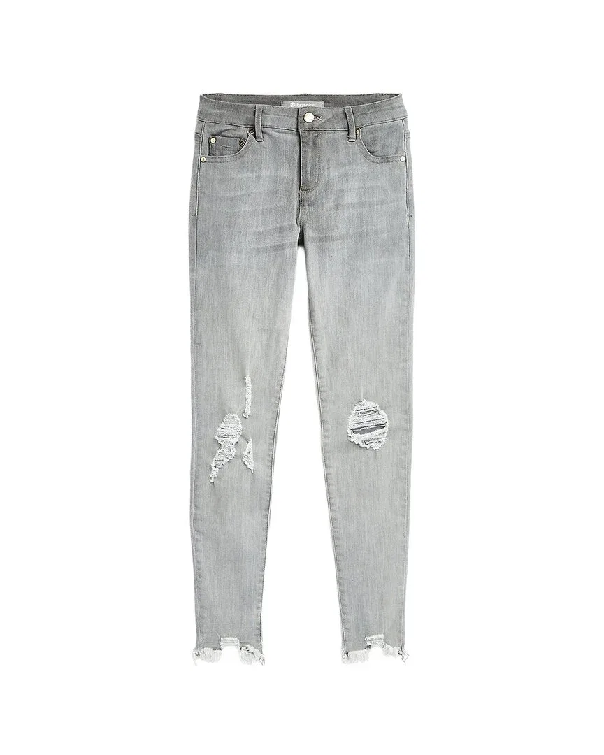 Детские джинсы для девочек зауженные с потертостями Diane Destructed Skinny Pant tractr, серый