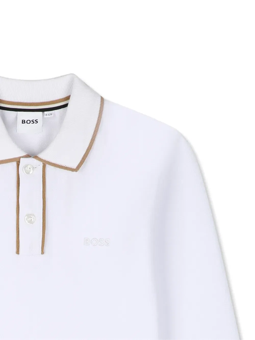 Рубашка поло с длинными рукавами Boss Kidswear, белый — фото 3