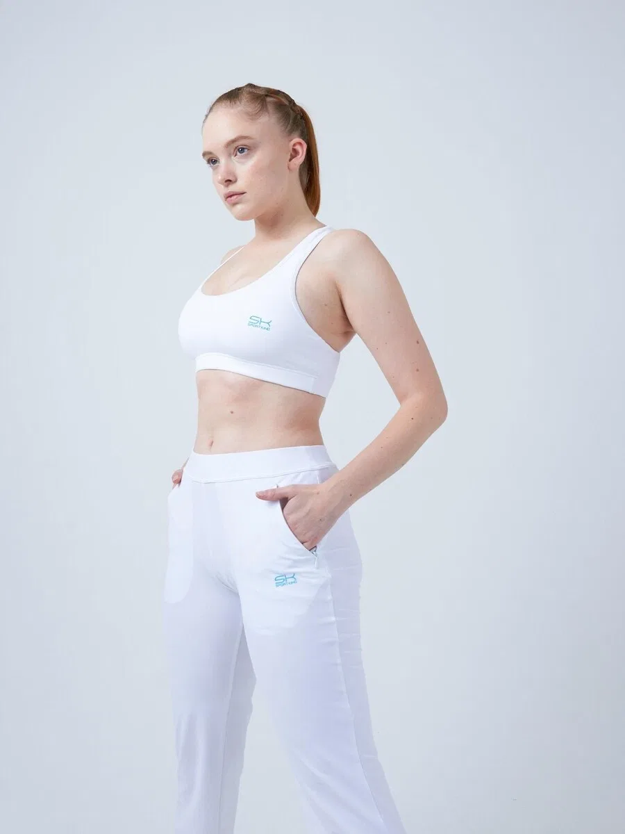 Спортивные брюки свободного кроя SPORTKIND "Training" белого цвета — фото 2