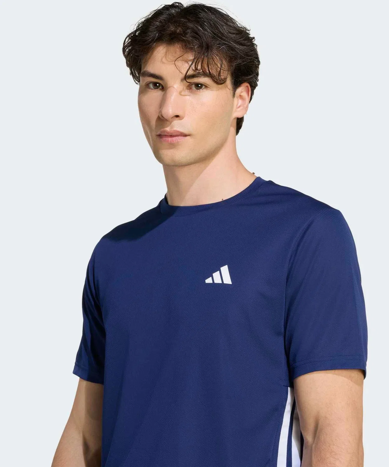 Мужская футболка с длинным рукавомс тремя полосками Adidas, Синий — фото 3