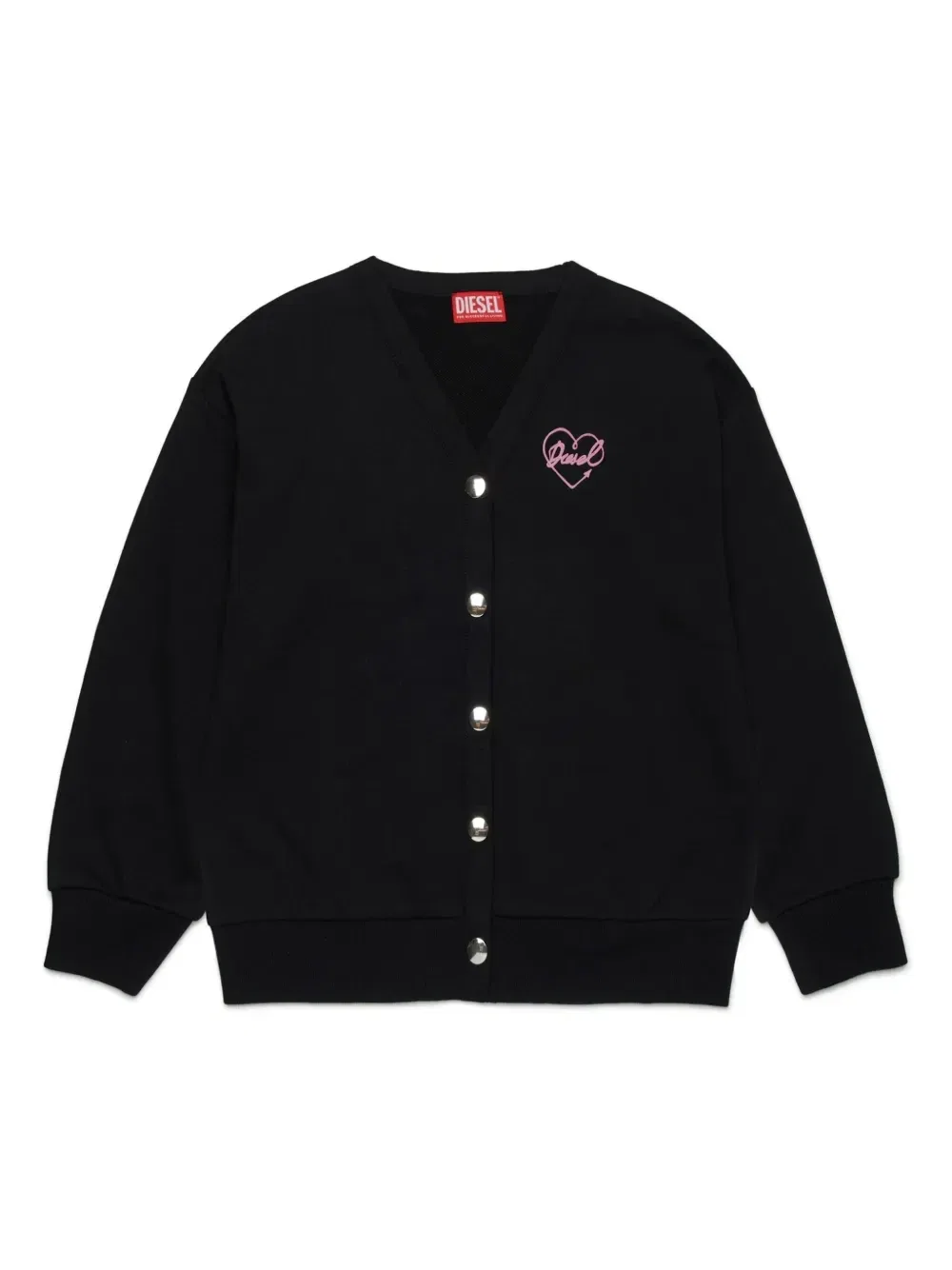 Кардиган с принтом и логотипом Diesel Kids, черный