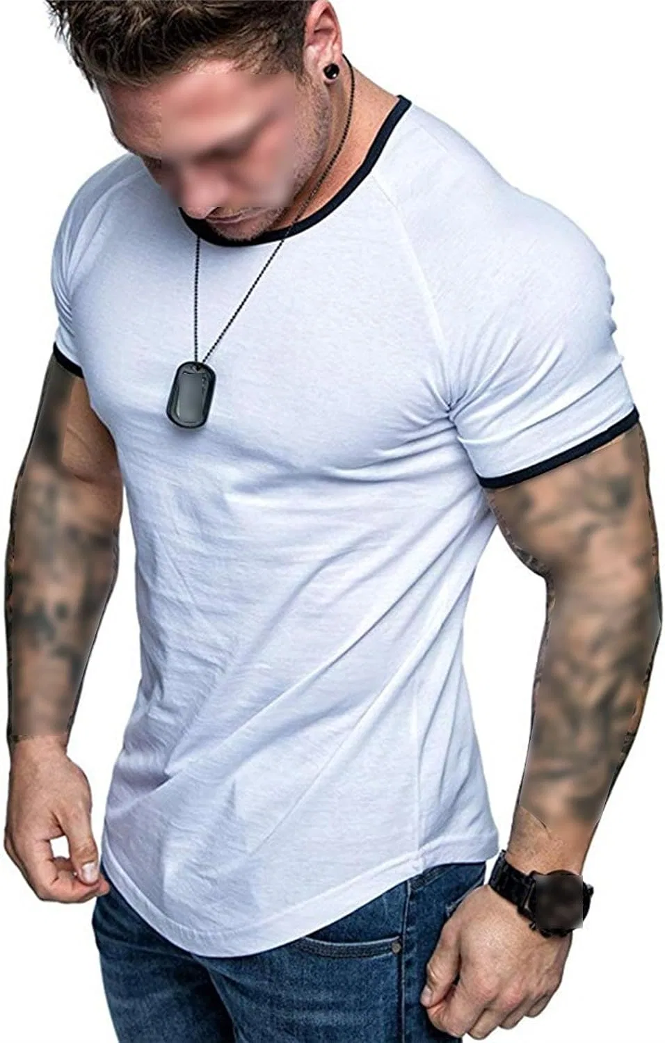 Мужская майка-борцовка контрастная для фитнеса Bodybuilding, White — фото 2