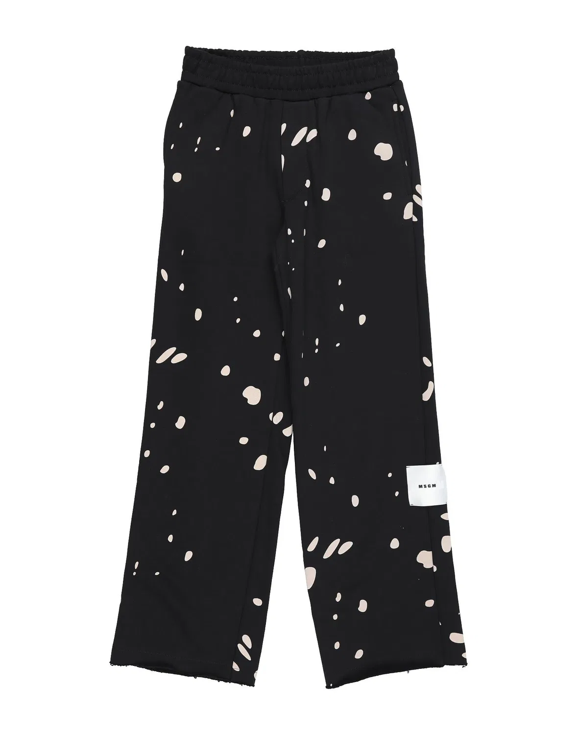 Брюки из французского терно с принтом Msgm, черный