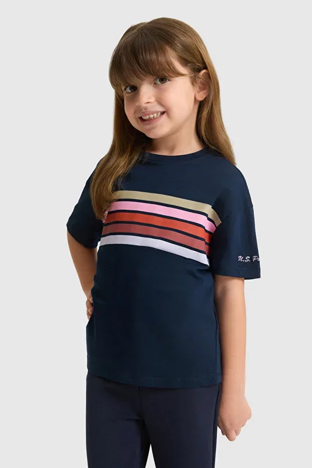 Детская футболка для девочек хлопковая U.S. Polo Assn., Navy Blue
