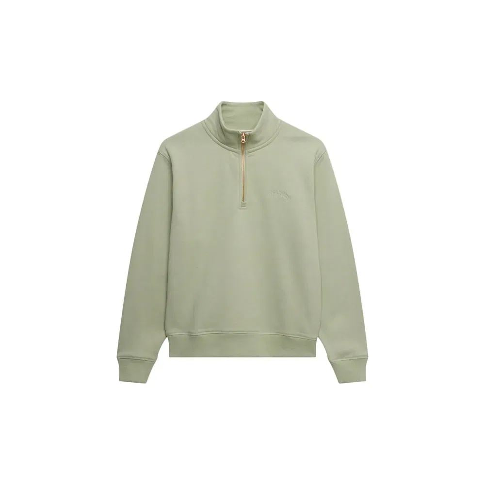 Худи Superdry Essential Logo Embroidered half zip, зеленый — фото 3