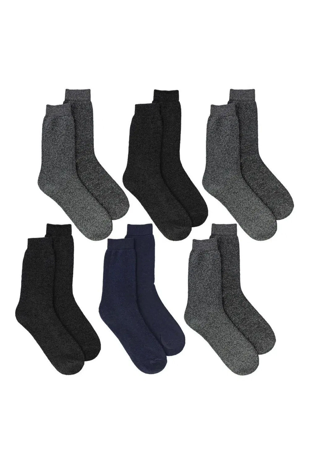 Комплект из 6 пар теплых носков для ботинок Sock Snob, Grey — фото 4