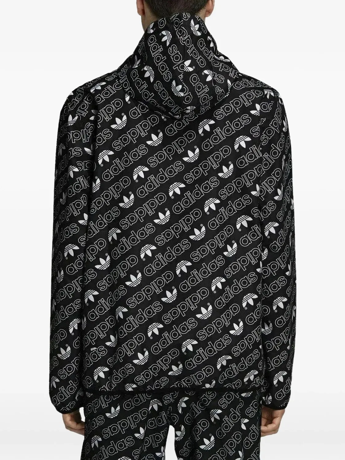 Куртка с капюшоном и монограммой Adidas, черный — фото 2