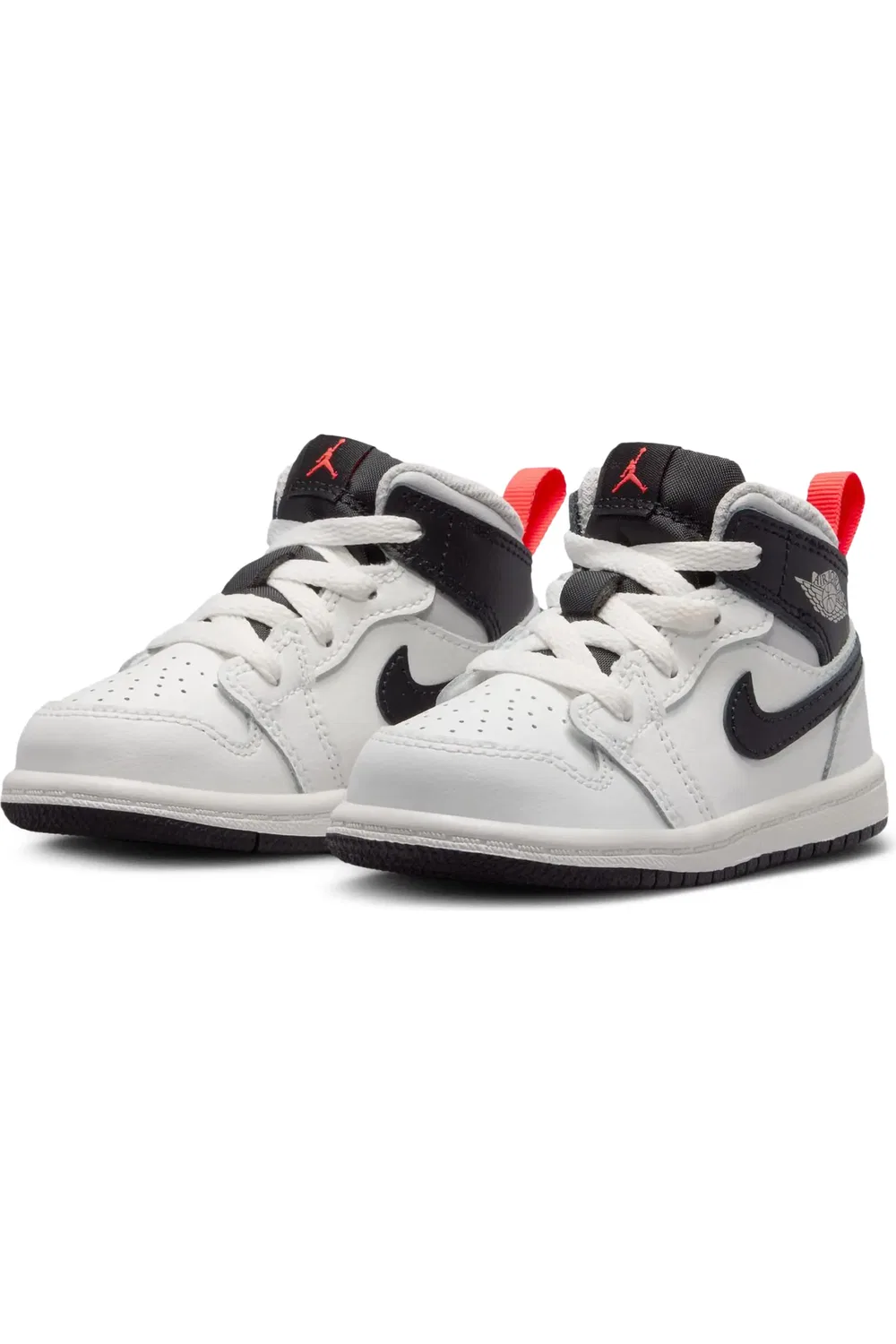 Детские кроссовки высокие с мягкой подкладкой Jordan 1 Mid Jordan, Summit White/Black/Infrared — фото 2