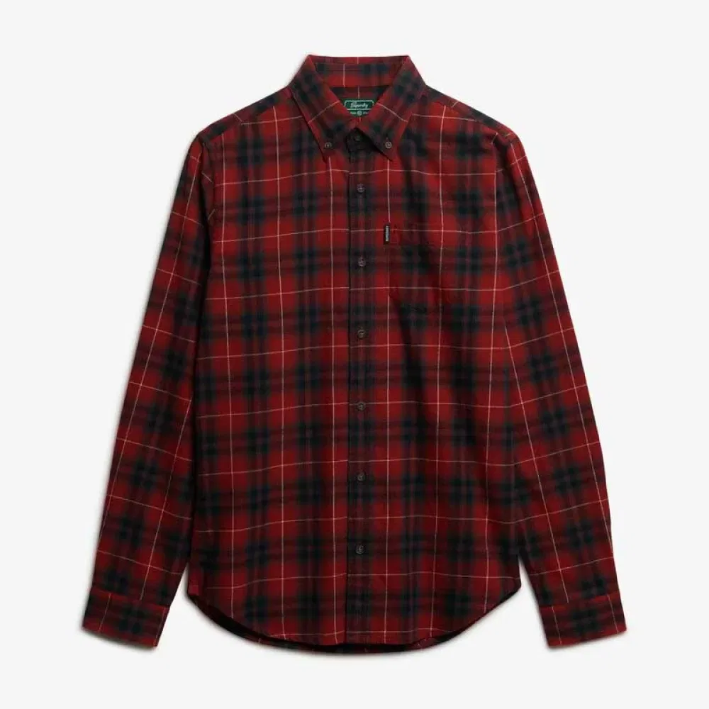 Рубашка с длинным рукавом в клетку Vintage Superdry, красный — фото 3
