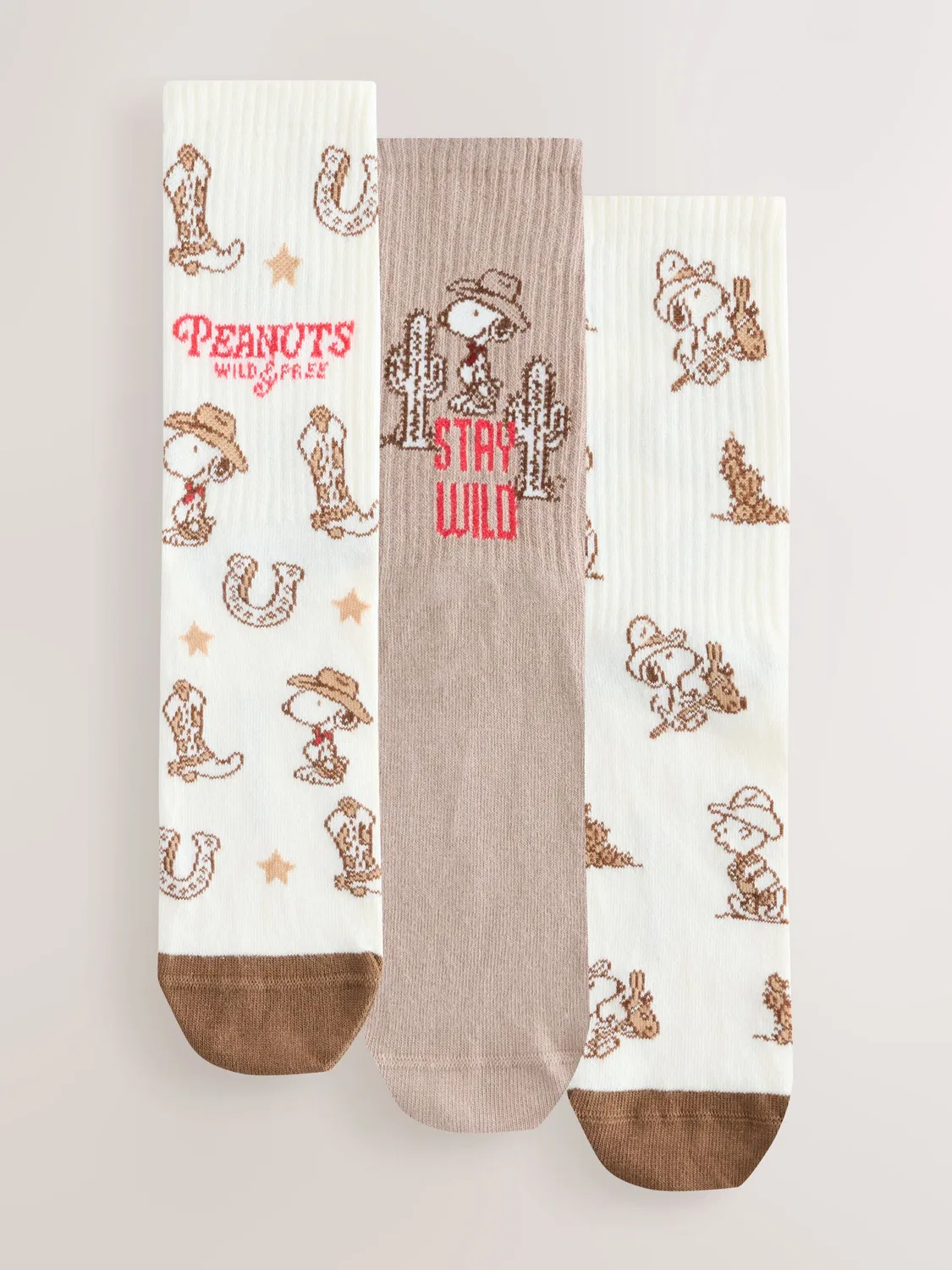 Носки 3 пары Snoopy Western Ankle Socks Next, Snoopy Western