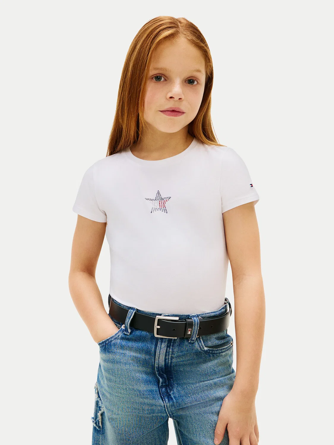 Футболка очень облегающего кроя для девочки Tommy Hilfiger, белый