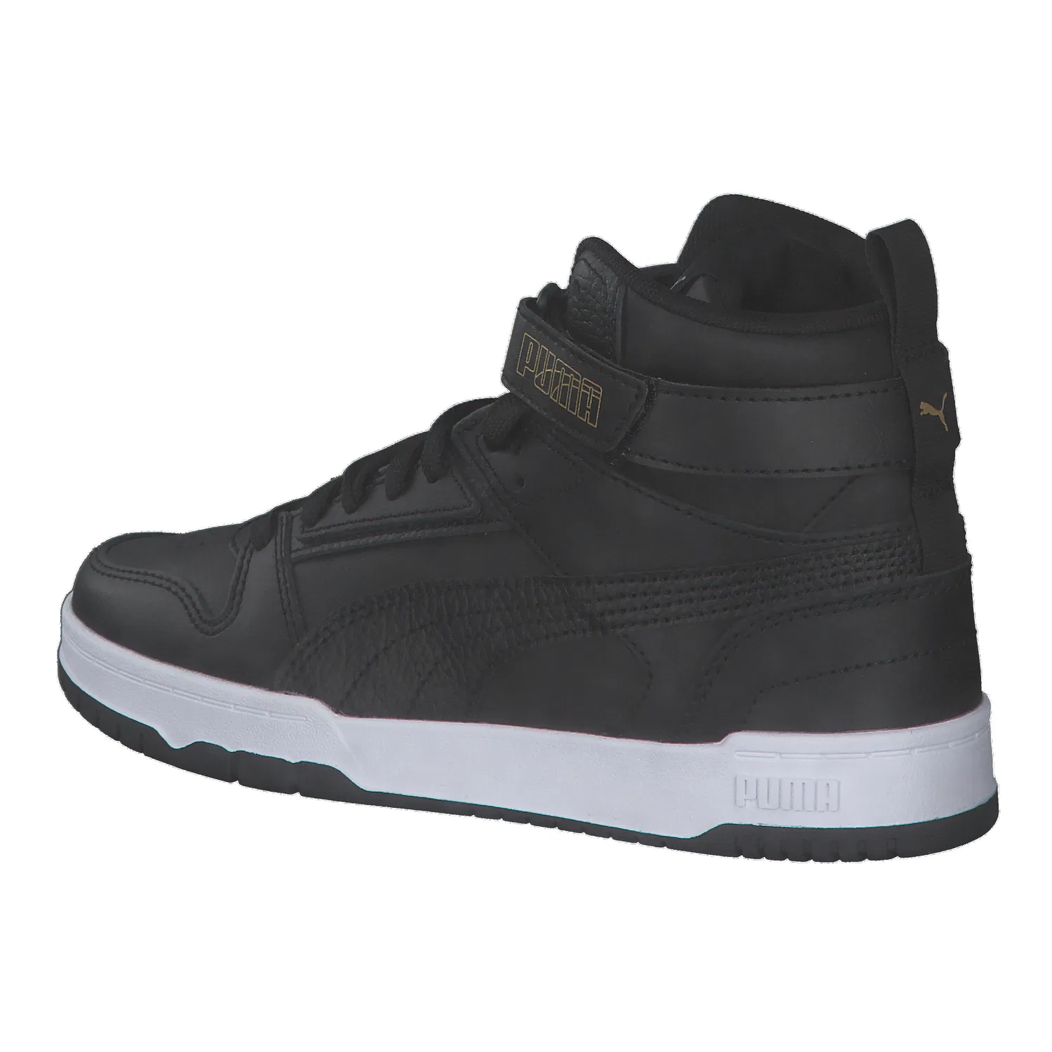 Детские кроссовки с закрытой липучкой RBD Game Jr Puma, Schwarz Gold — фото 3